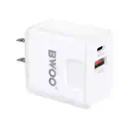 Sạc BWOO 2 cổng USB-A kèm cáp Type-C US CDA64VC 2